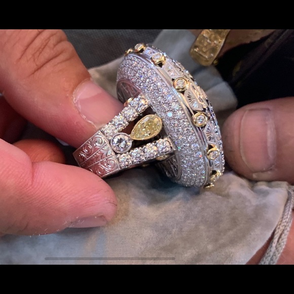 37 CTW DESIGNER GENUINE DIAMOND RING 1 of 1 18k - Picture 3 of 4